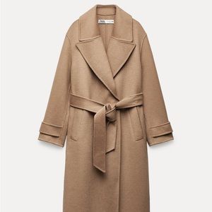 Zara NWT Double Faced Wool Blend Coat